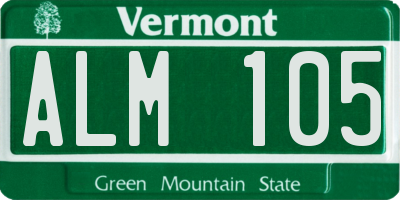 VT license plate ALM105