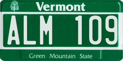 VT license plate ALM109