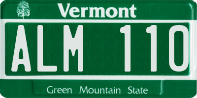 VT license plate ALM110