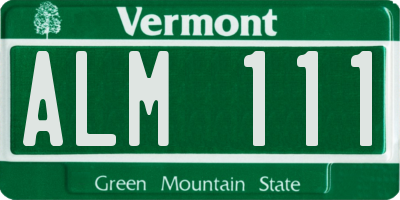 VT license plate ALM111