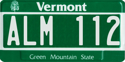 VT license plate ALM112