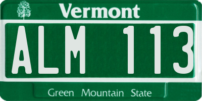 VT license plate ALM113