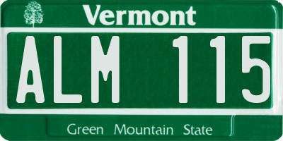VT license plate ALM115