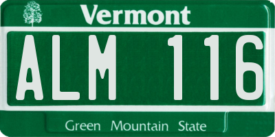 VT license plate ALM116