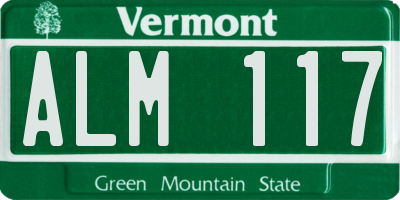 VT license plate ALM117