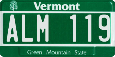 VT license plate ALM119