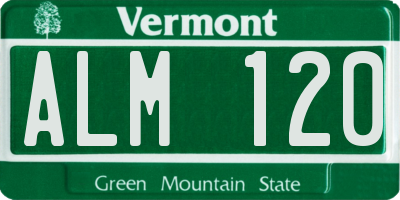 VT license plate ALM120
