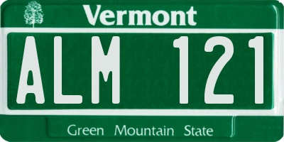 VT license plate ALM121