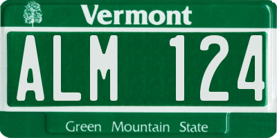 VT license plate ALM124