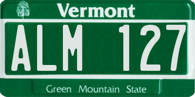 VT license plate ALM127
