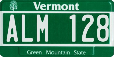 VT license plate ALM128