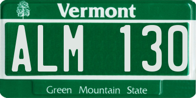 VT license plate ALM130