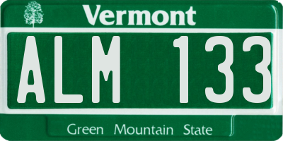 VT license plate ALM133