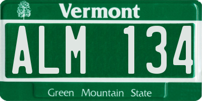 VT license plate ALM134