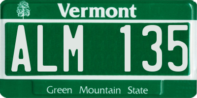 VT license plate ALM135
