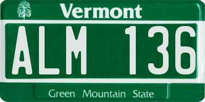 VT license plate ALM136