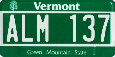 VT license plate ALM137