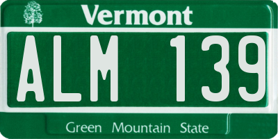 VT license plate ALM139