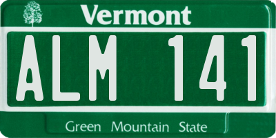 VT license plate ALM141