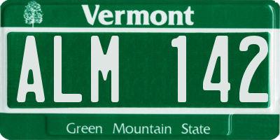 VT license plate ALM142