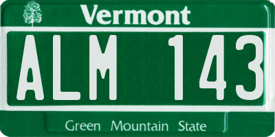 VT license plate ALM143