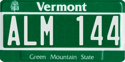 VT license plate ALM144