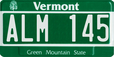 VT license plate ALM145