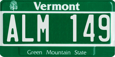 VT license plate ALM149