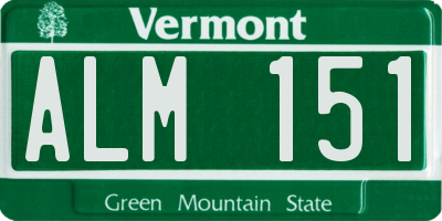 VT license plate ALM151