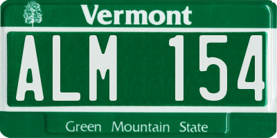 VT license plate ALM154