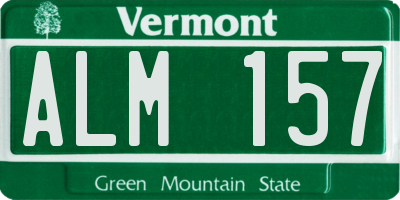 VT license plate ALM157