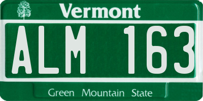 VT license plate ALM163