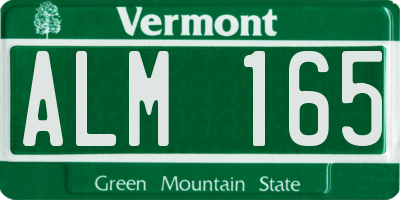 VT license plate ALM165