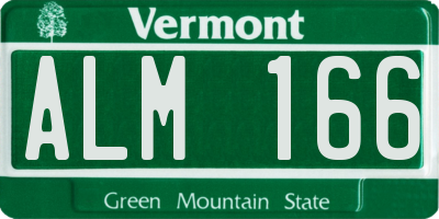 VT license plate ALM166