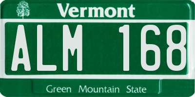 VT license plate ALM168