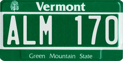VT license plate ALM170