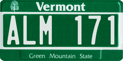 VT license plate ALM171