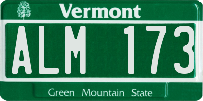 VT license plate ALM173