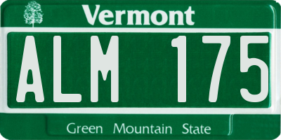 VT license plate ALM175
