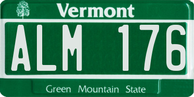 VT license plate ALM176