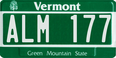 VT license plate ALM177