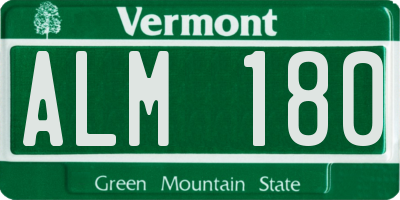 VT license plate ALM180