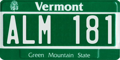 VT license plate ALM181