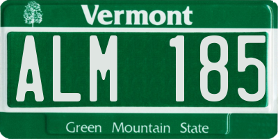 VT license plate ALM185