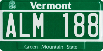 VT license plate ALM188