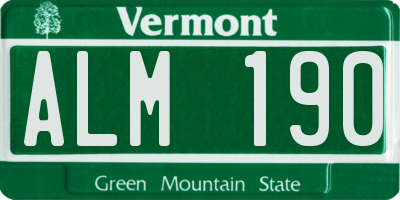 VT license plate ALM190