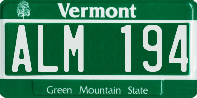 VT license plate ALM194