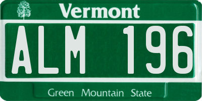 VT license plate ALM196