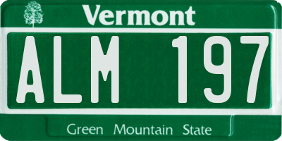 VT license plate ALM197