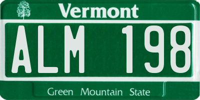 VT license plate ALM198